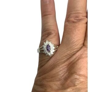 Sterling silver purple gemstone ring size 6.25